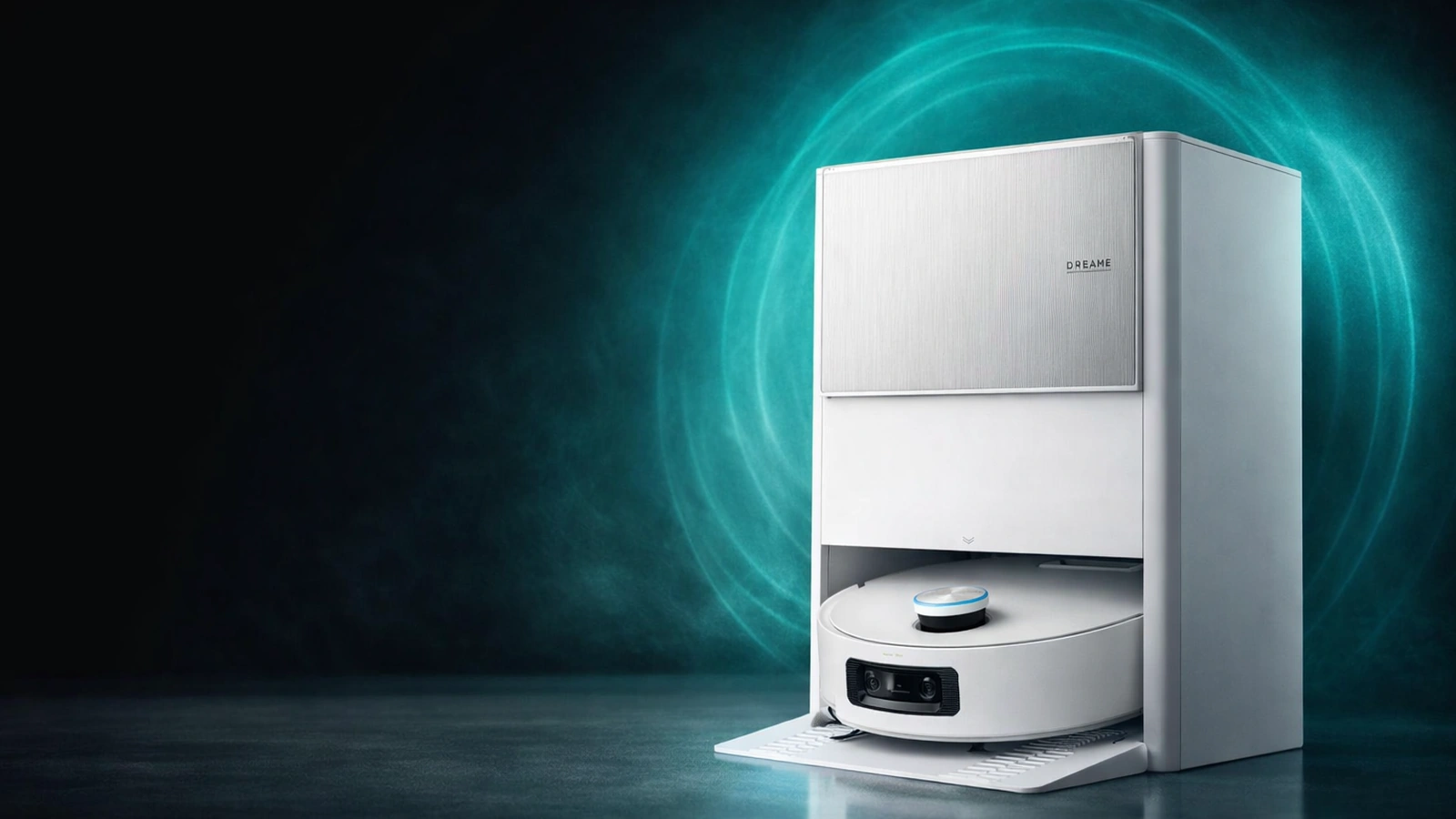 Dreame Aqua10 Ultra Roller robot vacuum and dock in a clean, modern home testing setup